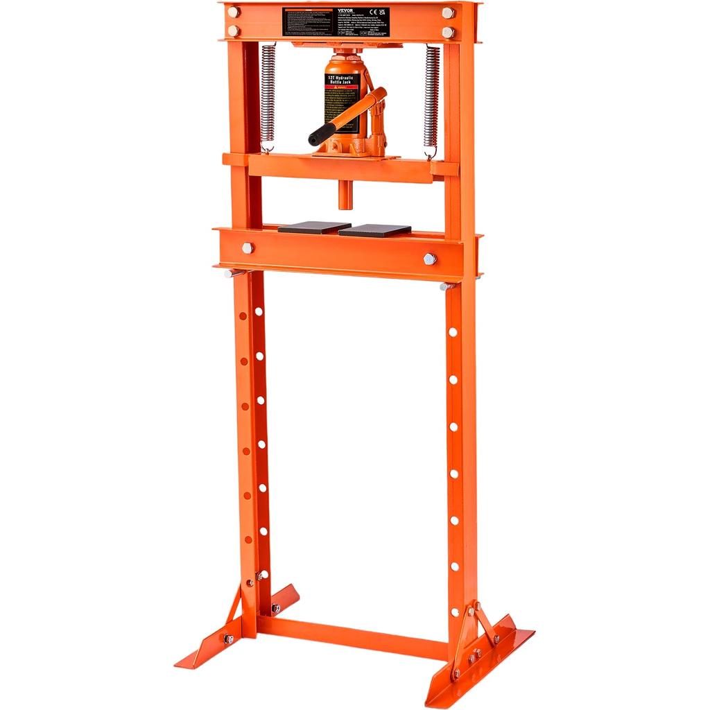 6/12 Ton Hydraulic H-Frame Floor Shop Press Orange 12t by HitMyNeed