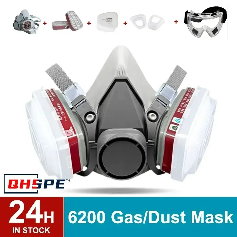 6200 Reusable Half Face Respirator with Goggles by HitMyNeed