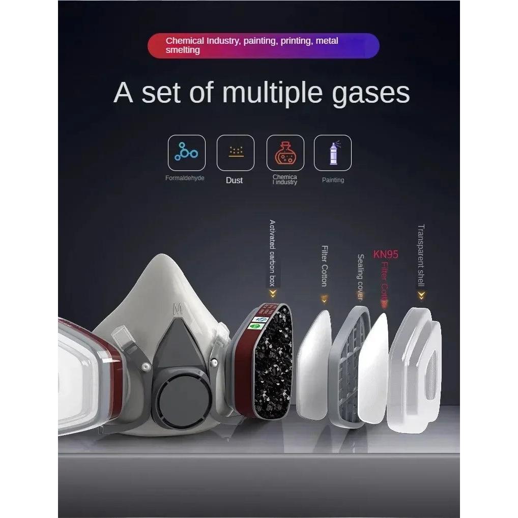 6200 Reusable Half Face Respirator with Goggles by HitMyNeed