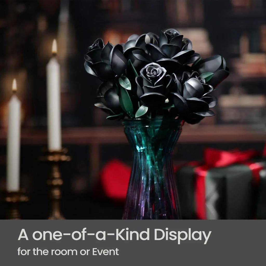 623pcs Black Roses Building Block Bouquet Set by HitMyNeed