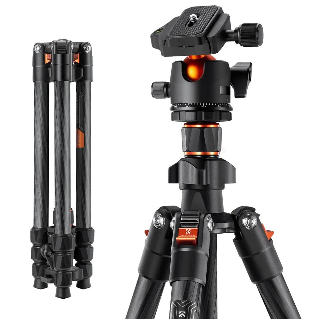 64" Carbon Fiber Travel Tripod with Metal Ball Head by HitMyNeed