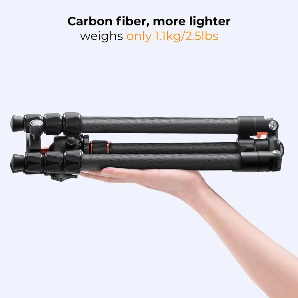 64" Carbon Fiber Travel Tripod with Metal Ball Head by HitMyNeed