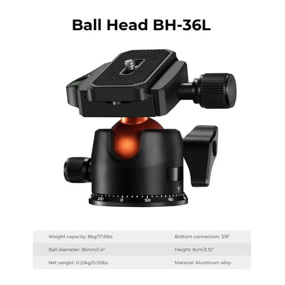 64" Carbon Fiber Travel Tripod with Metal Ball Head by HitMyNeed