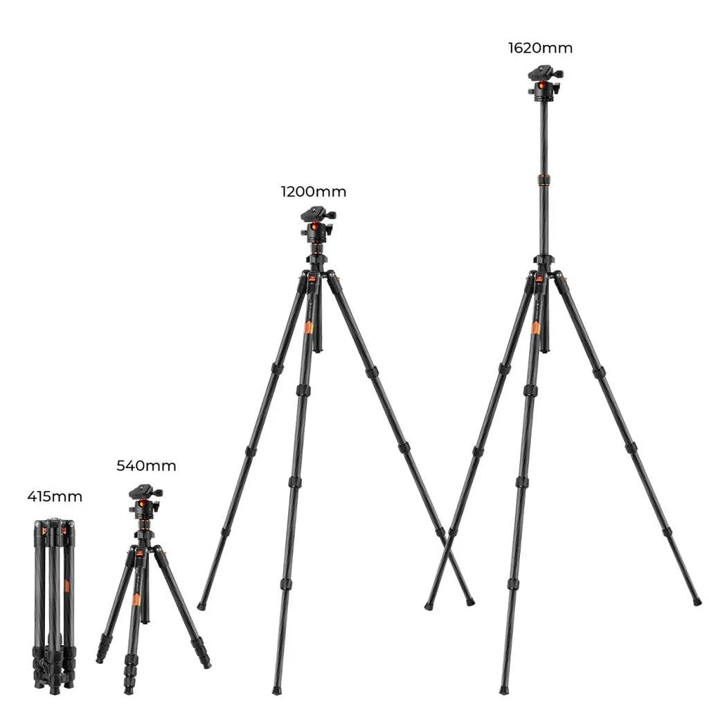 64" Carbon Fiber Travel Tripod with Metal Ball Head by HitMyNeed