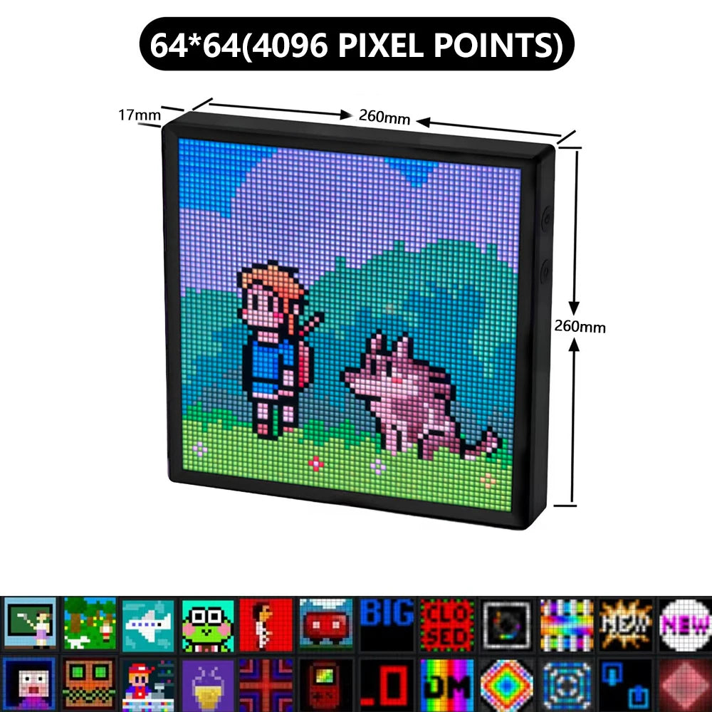 64x64 RGB LED Pixel Art Display with App Control by HitMyNeed