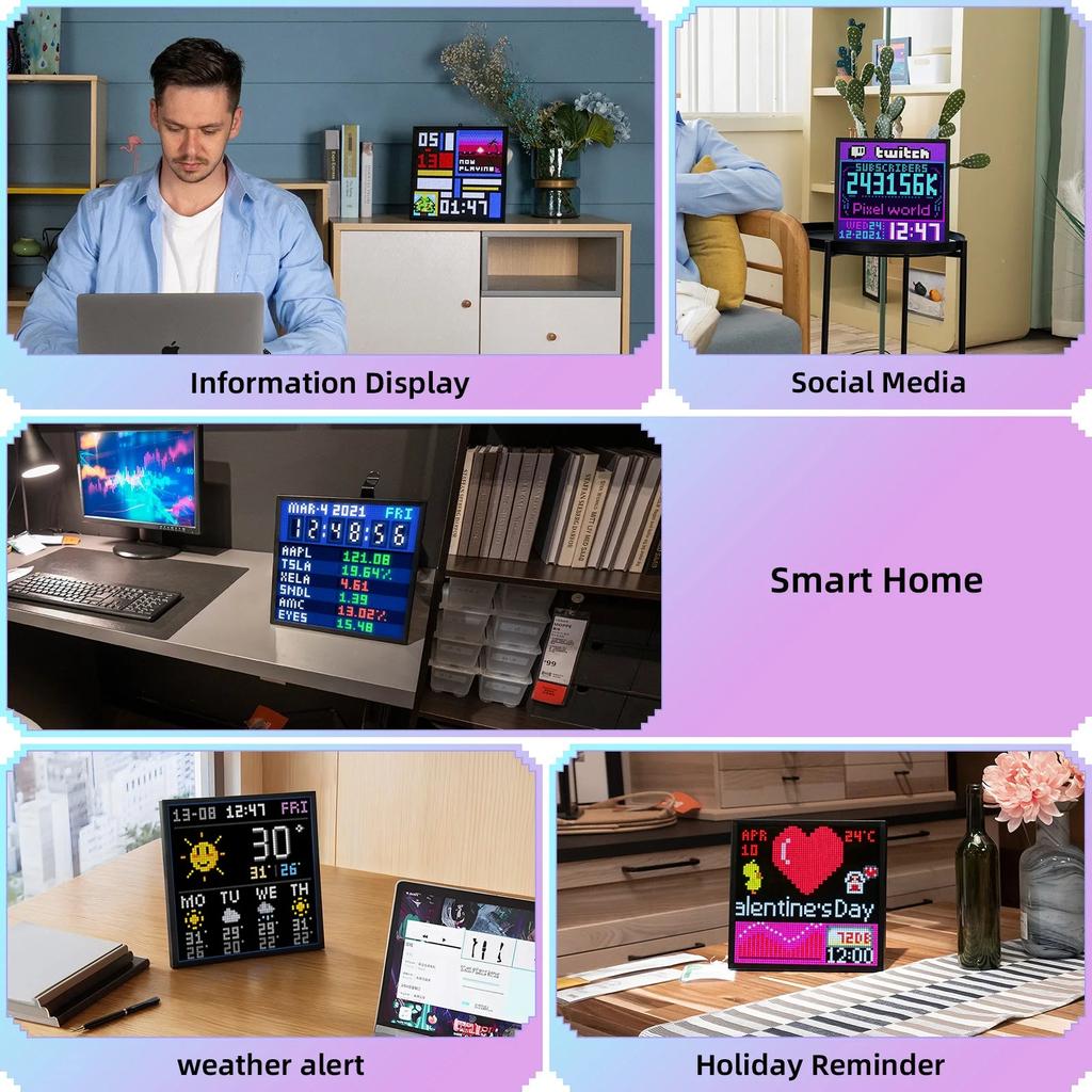 64x64 WiFi LED Pixel Art Panel with App & Cloud Display by HitMyNeed