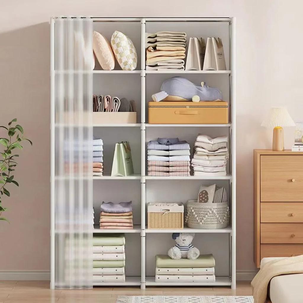 6/5 Layer Dustproof Wardrobe with Open Bookshelf by HitMyNeed