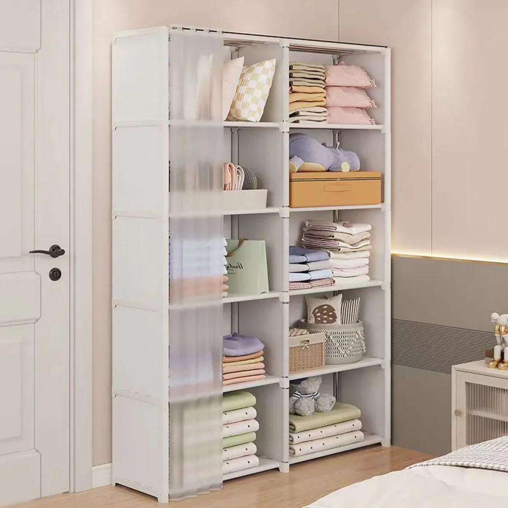 6/5 Layer Dustproof Wardrobe with Open Bookshelf by HitMyNeed