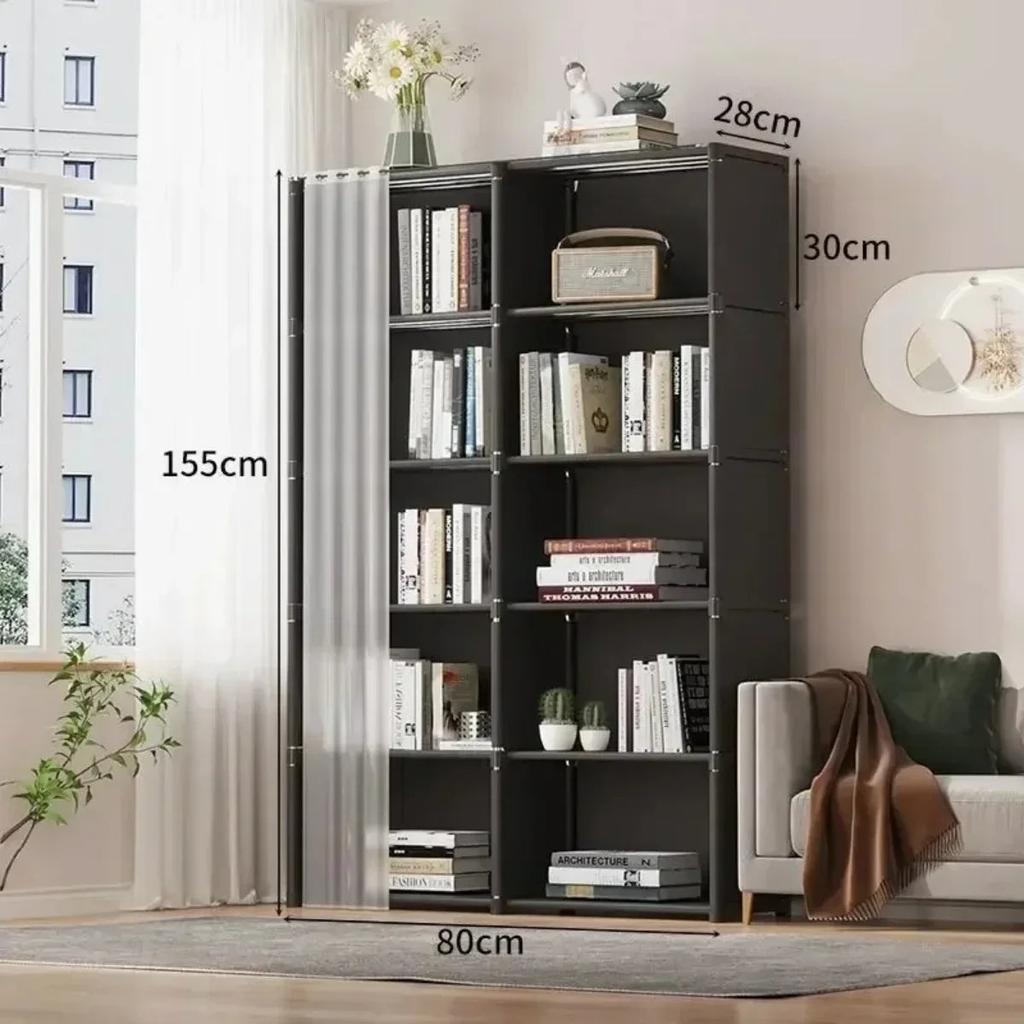 6/5 Layer Dustproof Wardrobe with Open Bookshelf by HitMyNeed