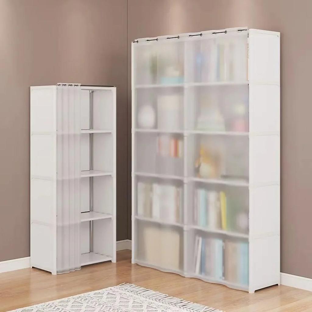 6/5 Layer Dustproof Wardrobe with Open Bookshelf black-5layer by HitMyNeed