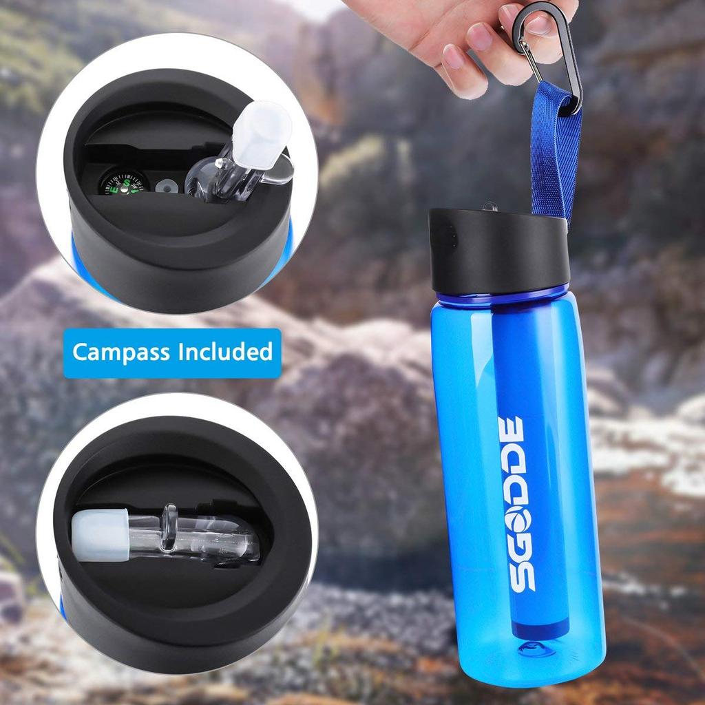 650ml Camping Water Bottle with Built-In Filter by HitMyNeed