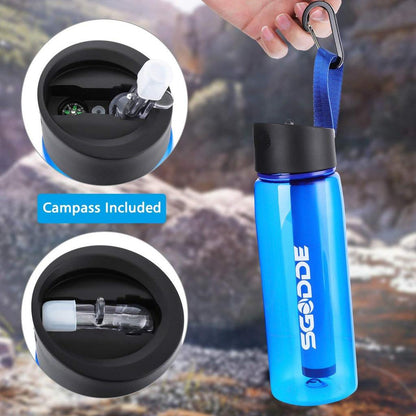 650ml Camping Water Bottle with Built-In Filter by HitMyNeed