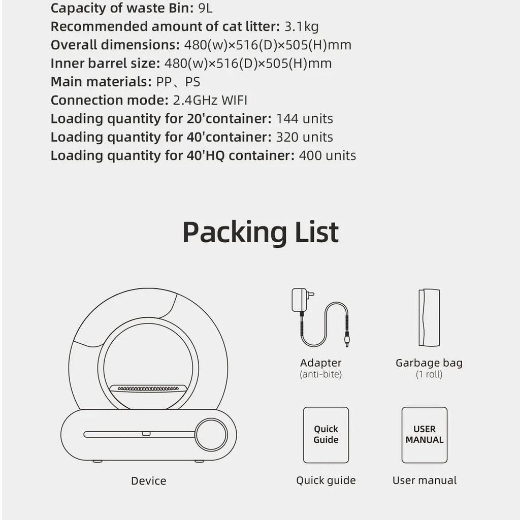 65L Automatic Smart Self-Cleaning Enclosed Cat Litter Box by HitMyNeed