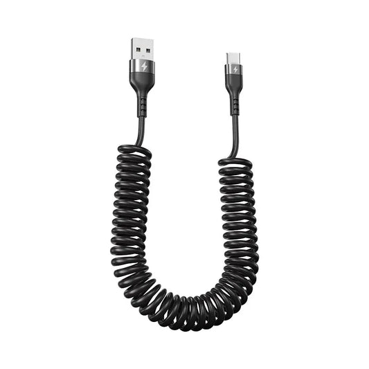 66W 5A Type‑C Spring Telescopic Fast Charging Cable by HitMyNeed