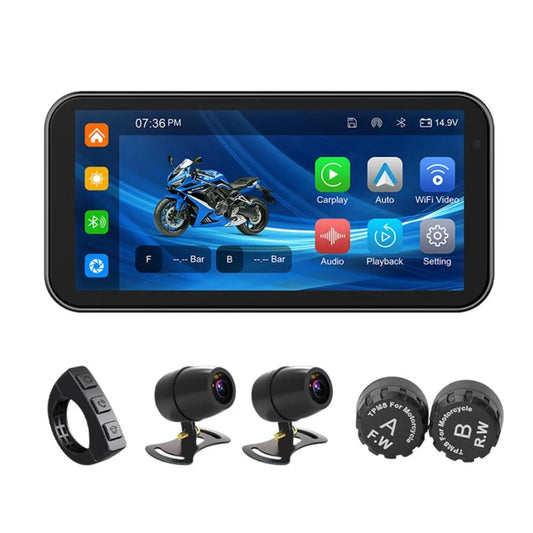 6.25" IP67 Motorcycle GPS with CarPlay & DVR by HitMyNeed