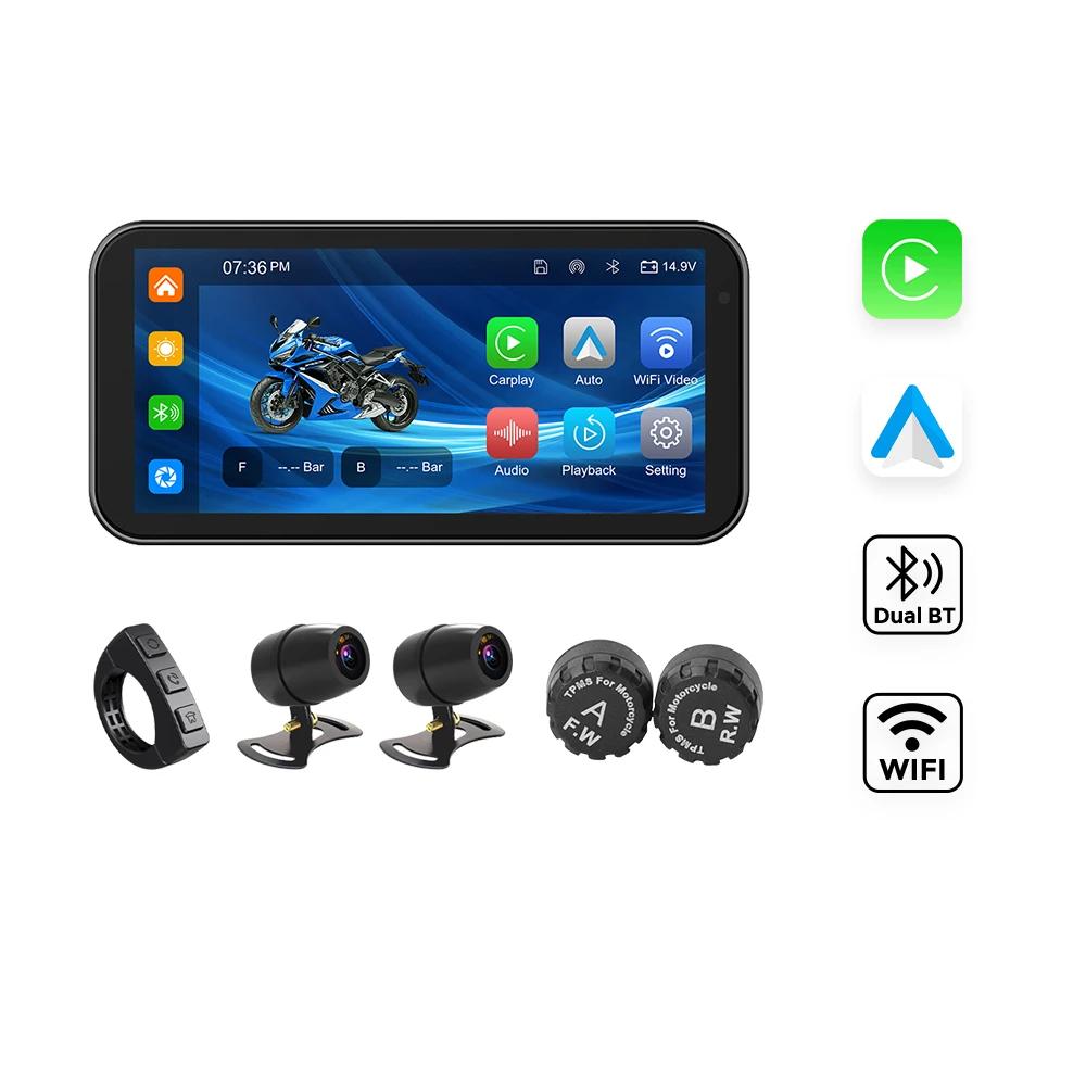 6.25" IP67 Motorcycle GPS with Wireless CarPlay & DVR by HitMyNeed