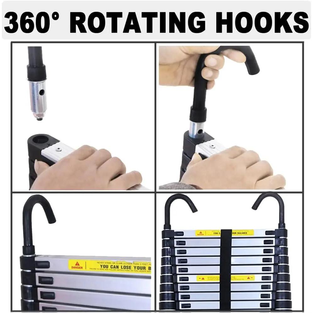 6.2m Telescopic Ladder with Hooks & Non‑Slip Feet by HitMyNeed