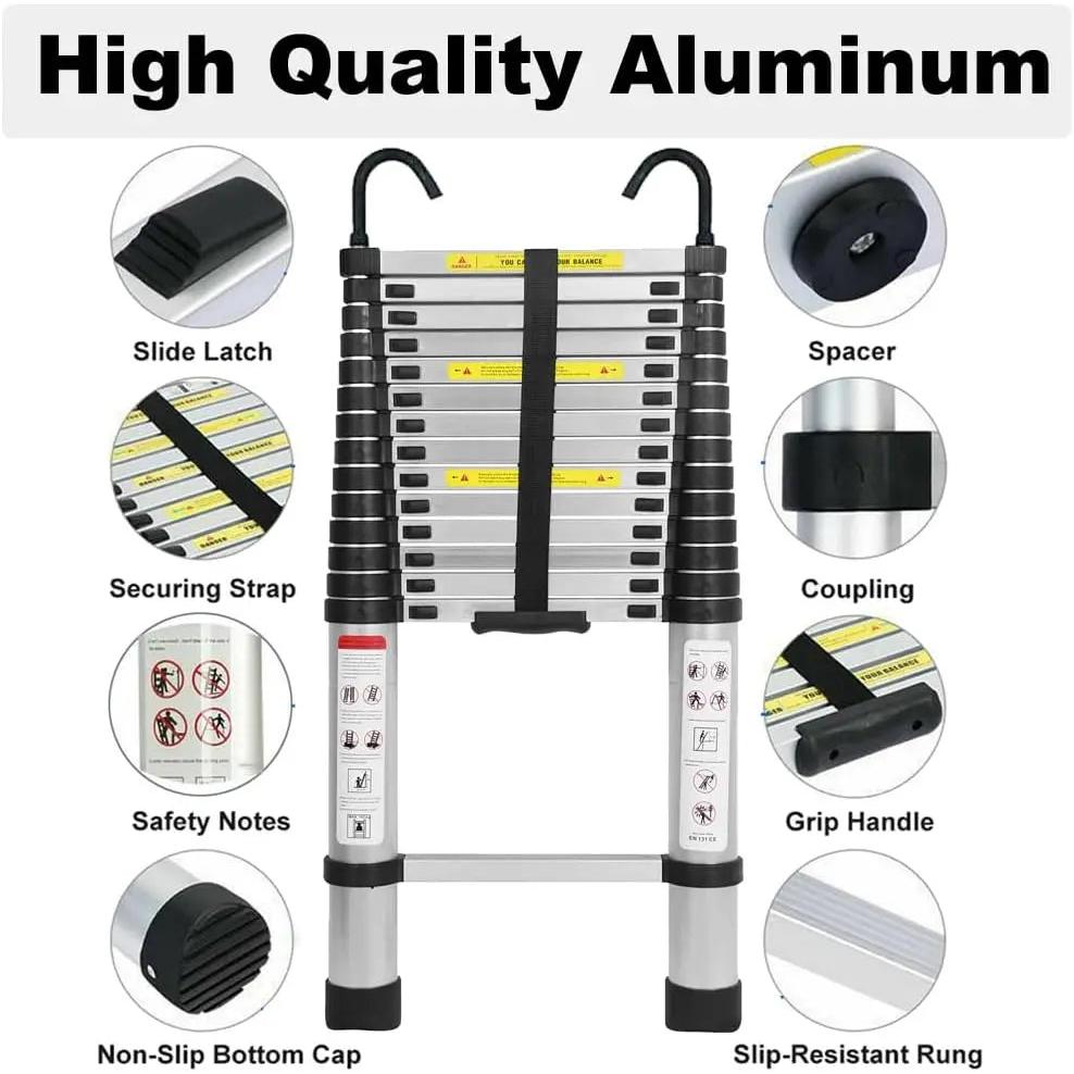 6.2m Telescopic Ladder with Hooks & Non‑Slip Feet by HitMyNeed