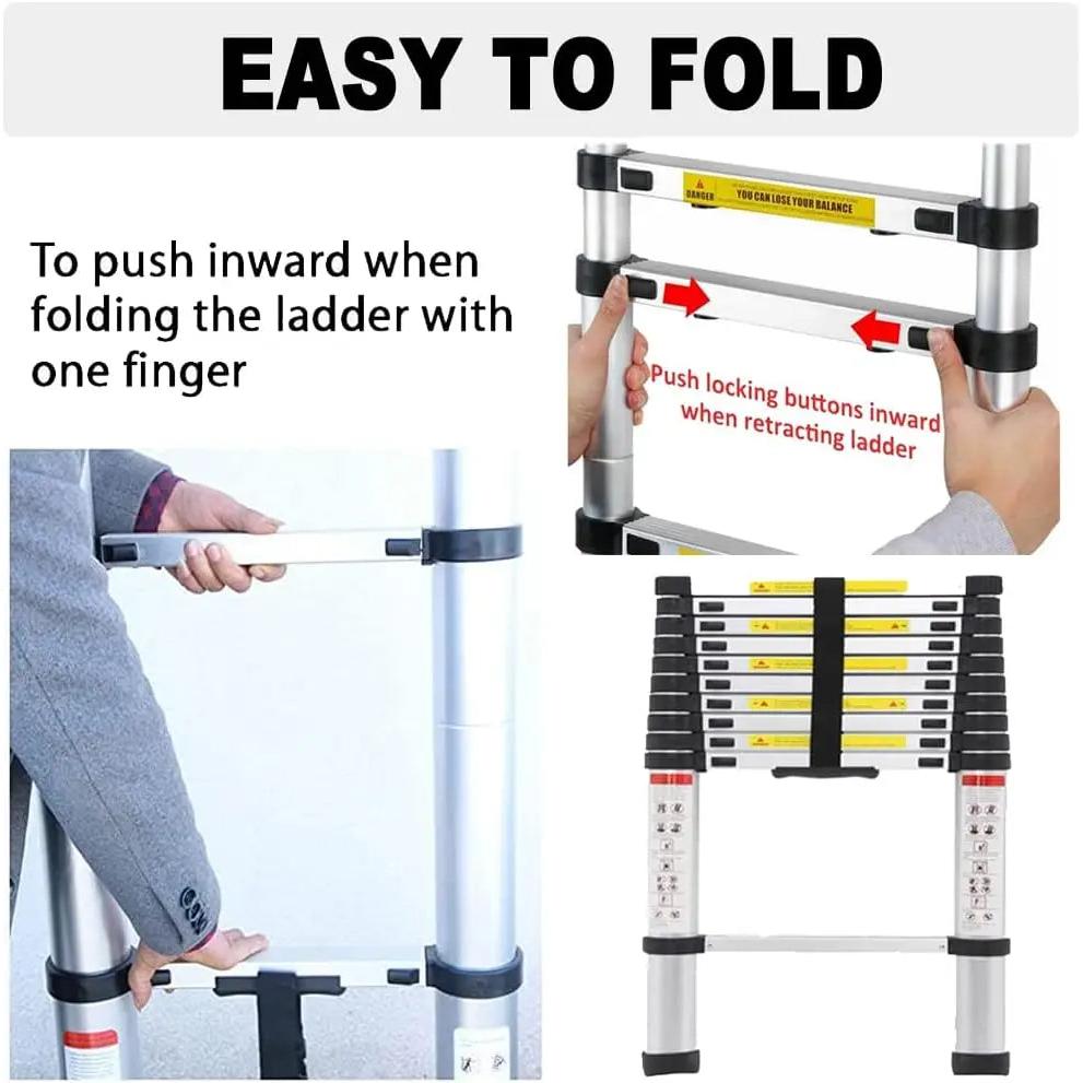 6.2m Telescopic Ladder with Hooks & Non‑Slip Feet by HitMyNeed