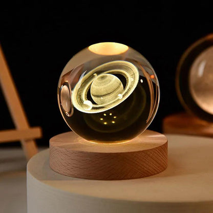 6cm 3D Crystal Solar System Globe Night Light by HitMyNeed