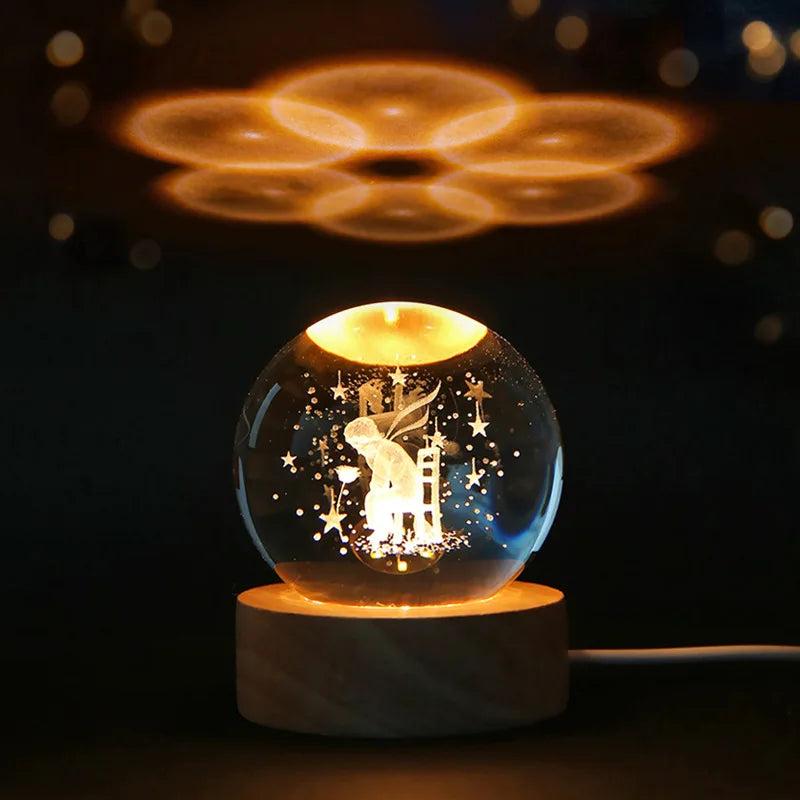 6cm 3D Crystal Solar System Globe Night Light by HitMyNeed