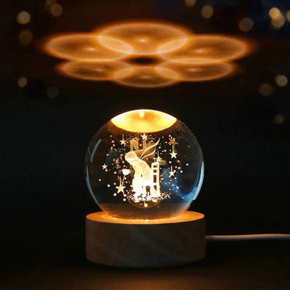 6cm 3D Crystal Solar System Globe Night Light by HitMyNeed