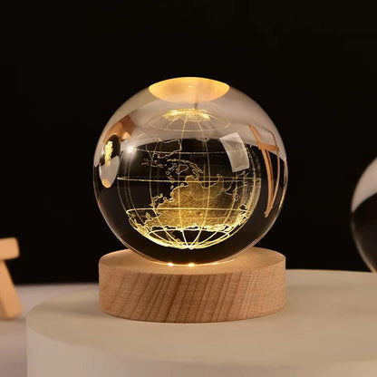 6cm 3D Crystal Solar System Globe Night Light 6cm-no-base earth by HitMyNeed