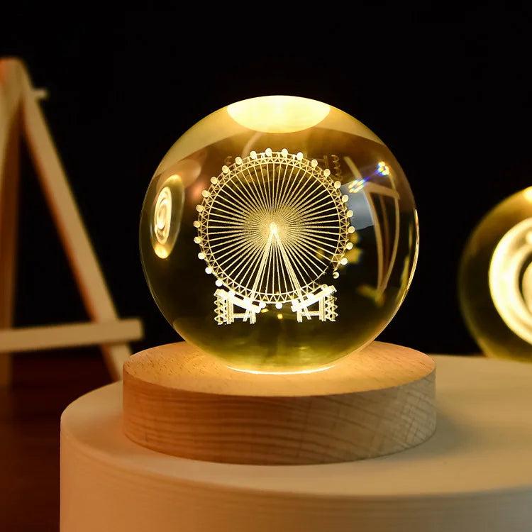 6cm 3D Crystal Solar System Globe Night Light 6cm-no-base ferris-wheel by HitMyNeed