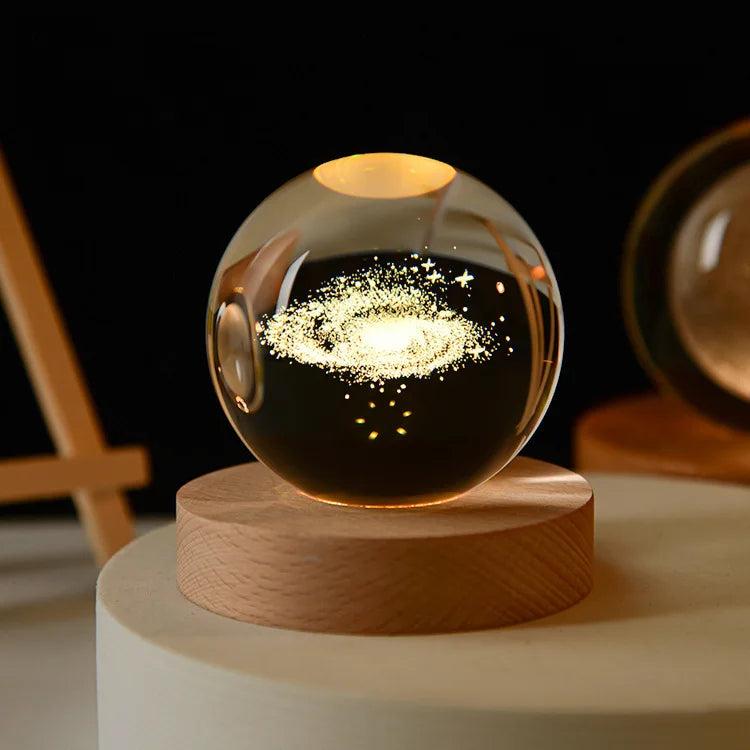 6cm 3D Crystal Solar System Globe Night Light 6cm-no-base galaxy by HitMyNeed