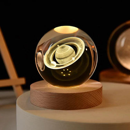 6cm 3D Crystal Solar System Globe Night Light 6cm-no-base saturn by HitMyNeed