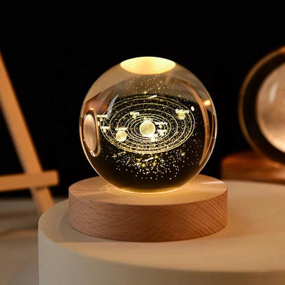 6cm 3D Crystal Solar System Globe Night Light 6cm-no-base solar-system by HitMyNeed