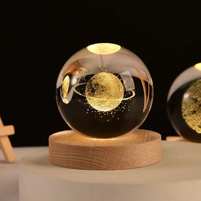 6cm 3D Crystal Solar System Globe Night Light 6cm-no-base universe by HitMyNeed