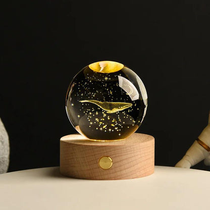 6cm 3D Crystal Solar System Globe Night Light 6cm-no-base whale by HitMyNeed