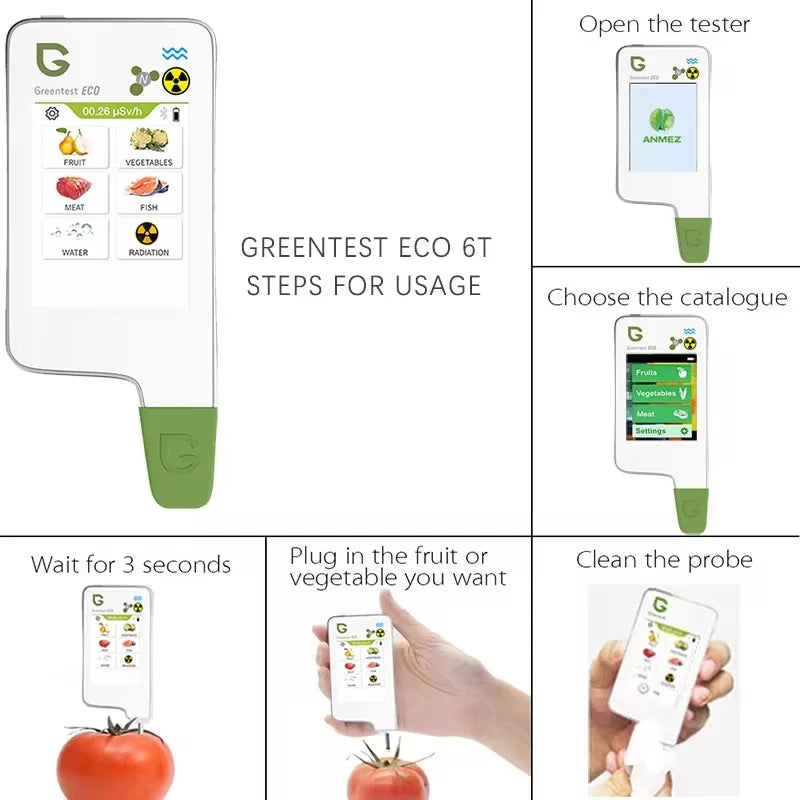 6T Food Safety Detector Nitrate & Radiation Tester by HitMyNeed