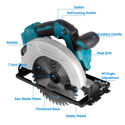 7" Brushless Cordless Circular Saw for Makita 18V by HitMyNeed