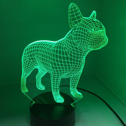 7-Color 3D Hologram French Bulldog Night Light by HitMyNeed