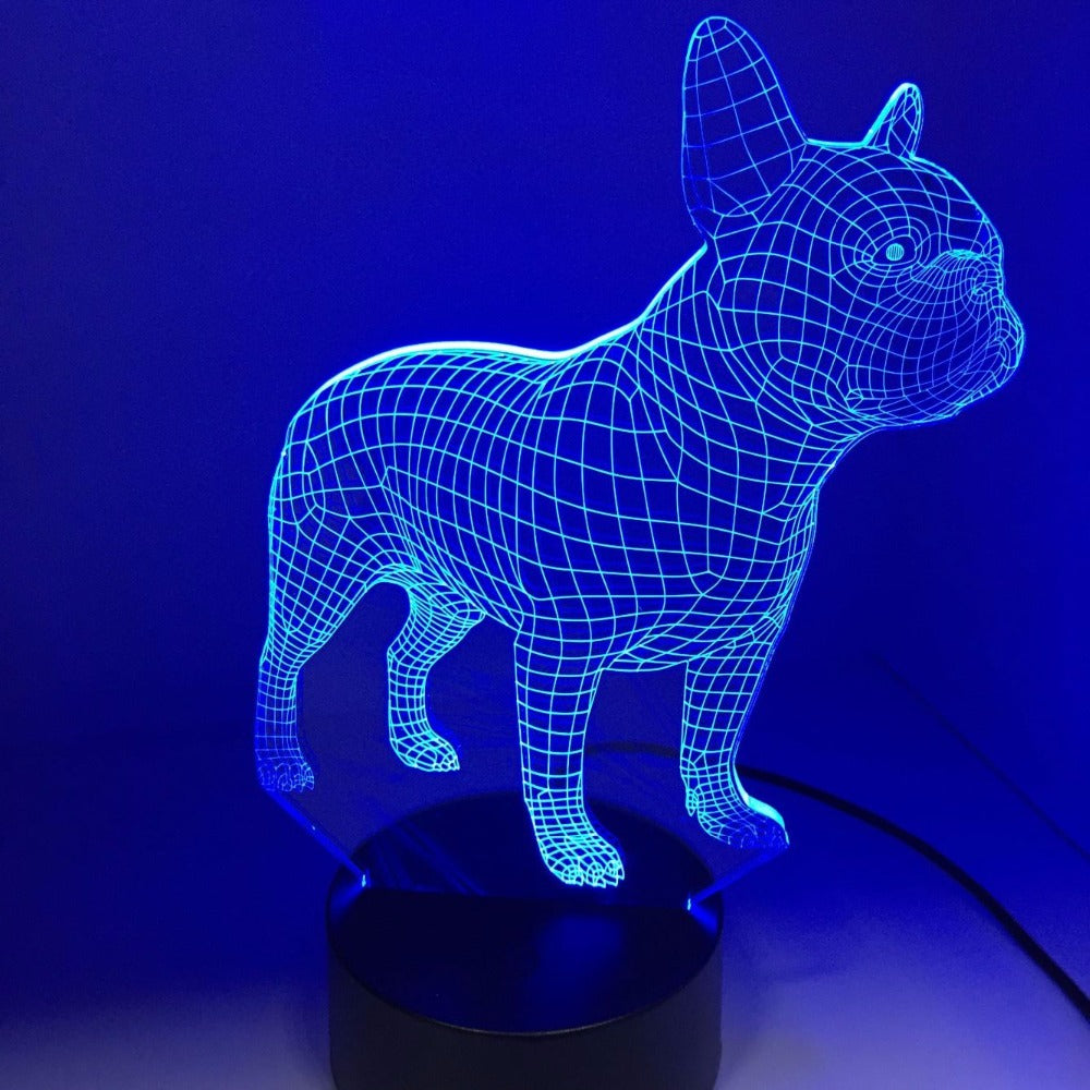 7-Color 3D Hologram French Bulldog Night Light by HitMyNeed