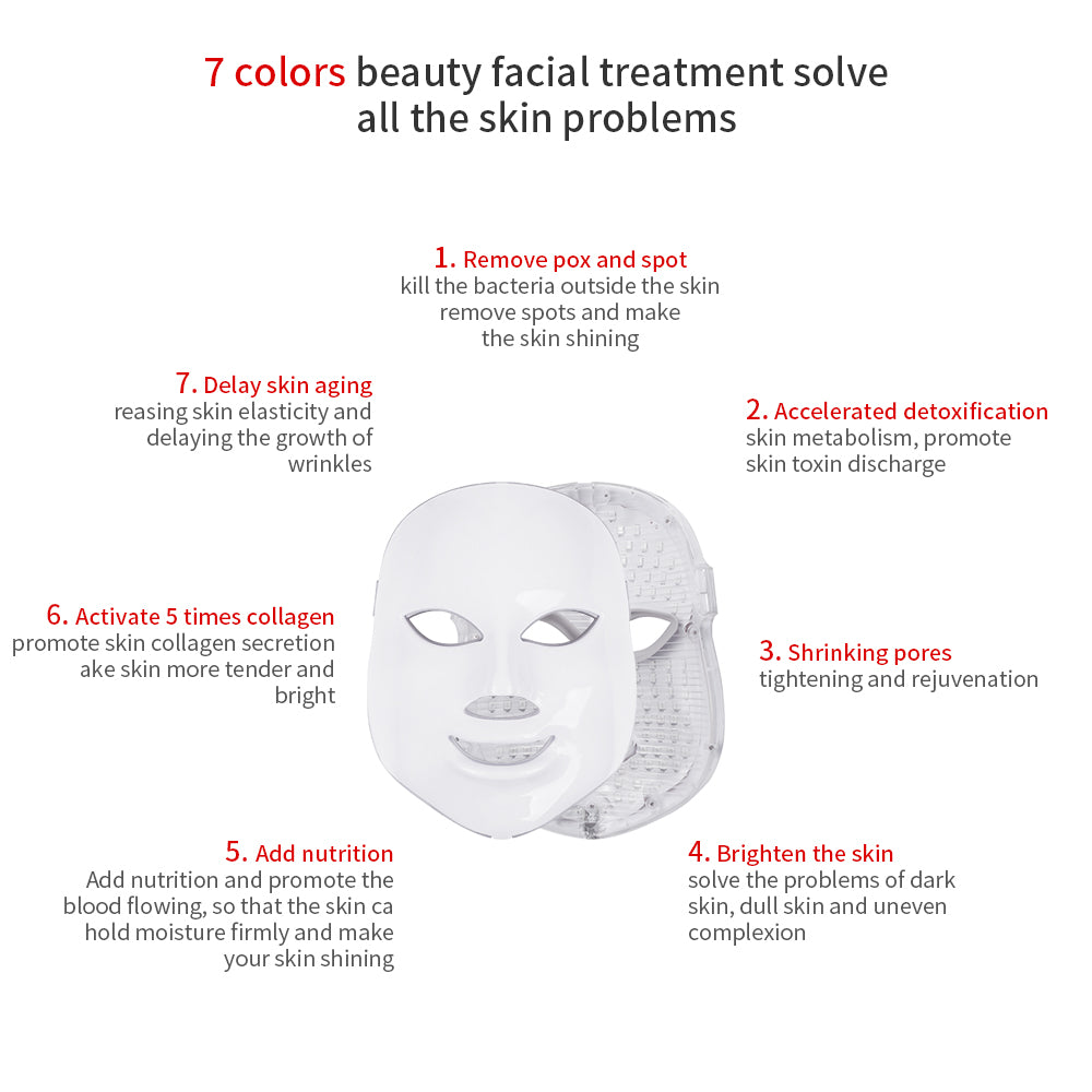 7-Color LED Face Mask Light Therapy Device by HitMyNeed