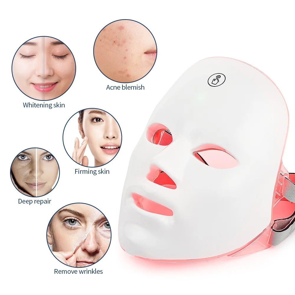7 Color LED Face & Neck Light Therapy Mask by HitMyNeed