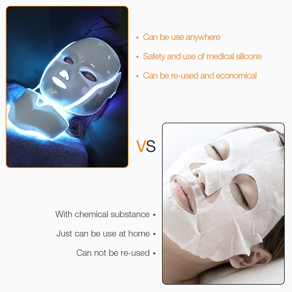 7-Color LED Light Therapy Facial Mask by HitMyNeed