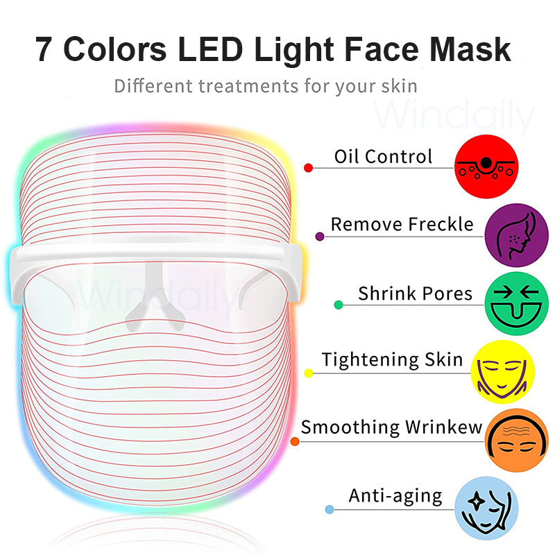 7-Color LED Light Therapy Wireless Facial Mask by HitMyNeed