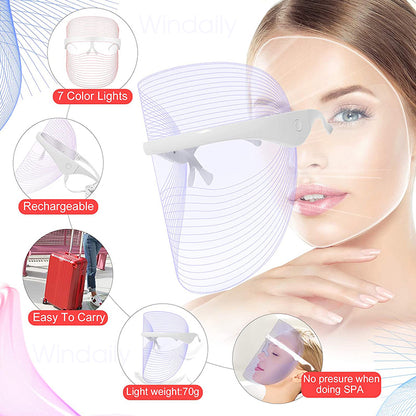 7-Color LED Light Therapy Wireless Facial Mask by HitMyNeed