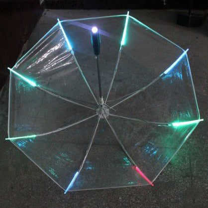 7-Color LED Transparent Umbrella with Flashlight Handle by HitMyNeed