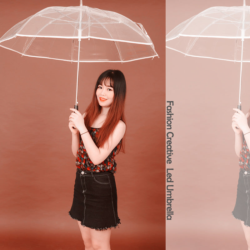 7-Color LED Transparent Umbrella with Flashlight Handle by HitMyNeed