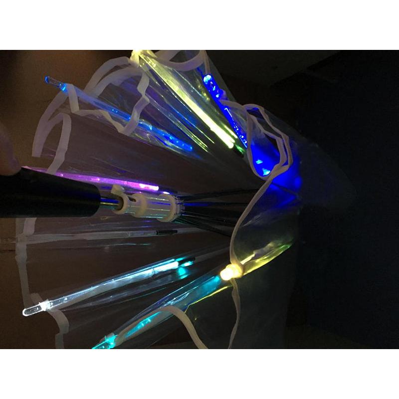 7-Color LED Transparent Umbrella with Flashlight Handle by HitMyNeed