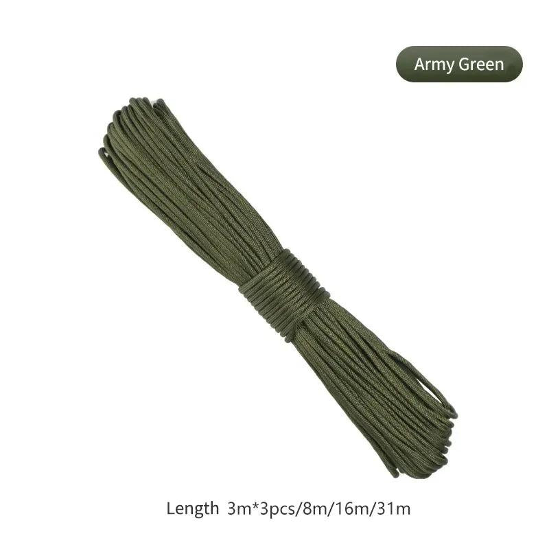 7 Core 550 Paracord Rope 4mm for Outdoor Use army-green by HitMyNeed