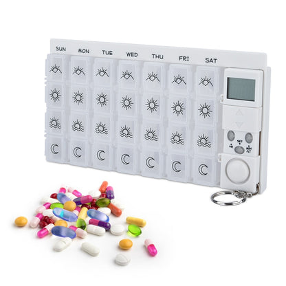 7 Day LED Pill Box Reminder with Detachable Alarm by HitMyNeed