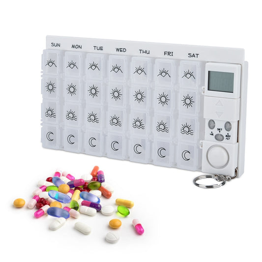 7 Day LED Pill Box Reminder with Detachable Alarm by HitMyNeed