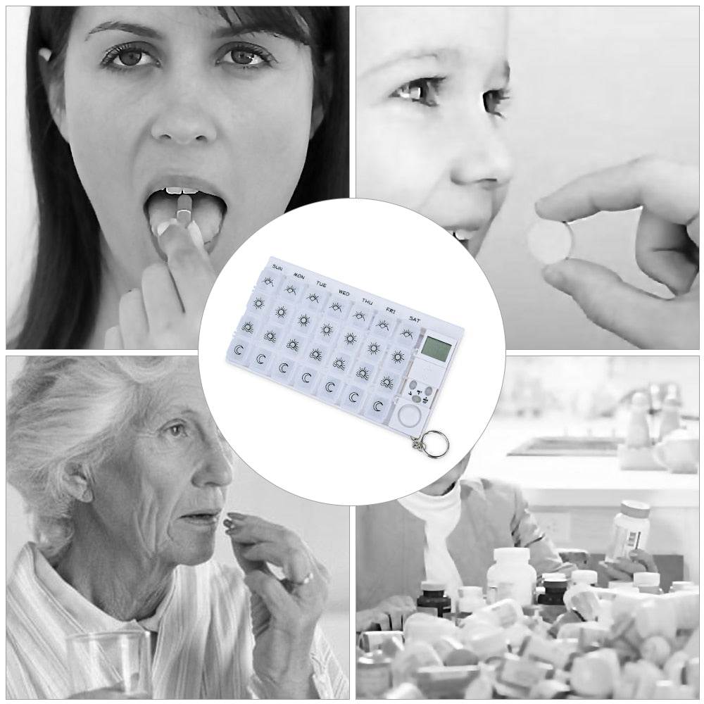 7 Day LED Pill Box Reminder with Detachable Alarm by HitMyNeed