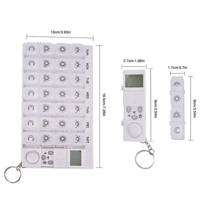 7 Day LED Pill Box Reminder with Detachable Alarm by HitMyNeed